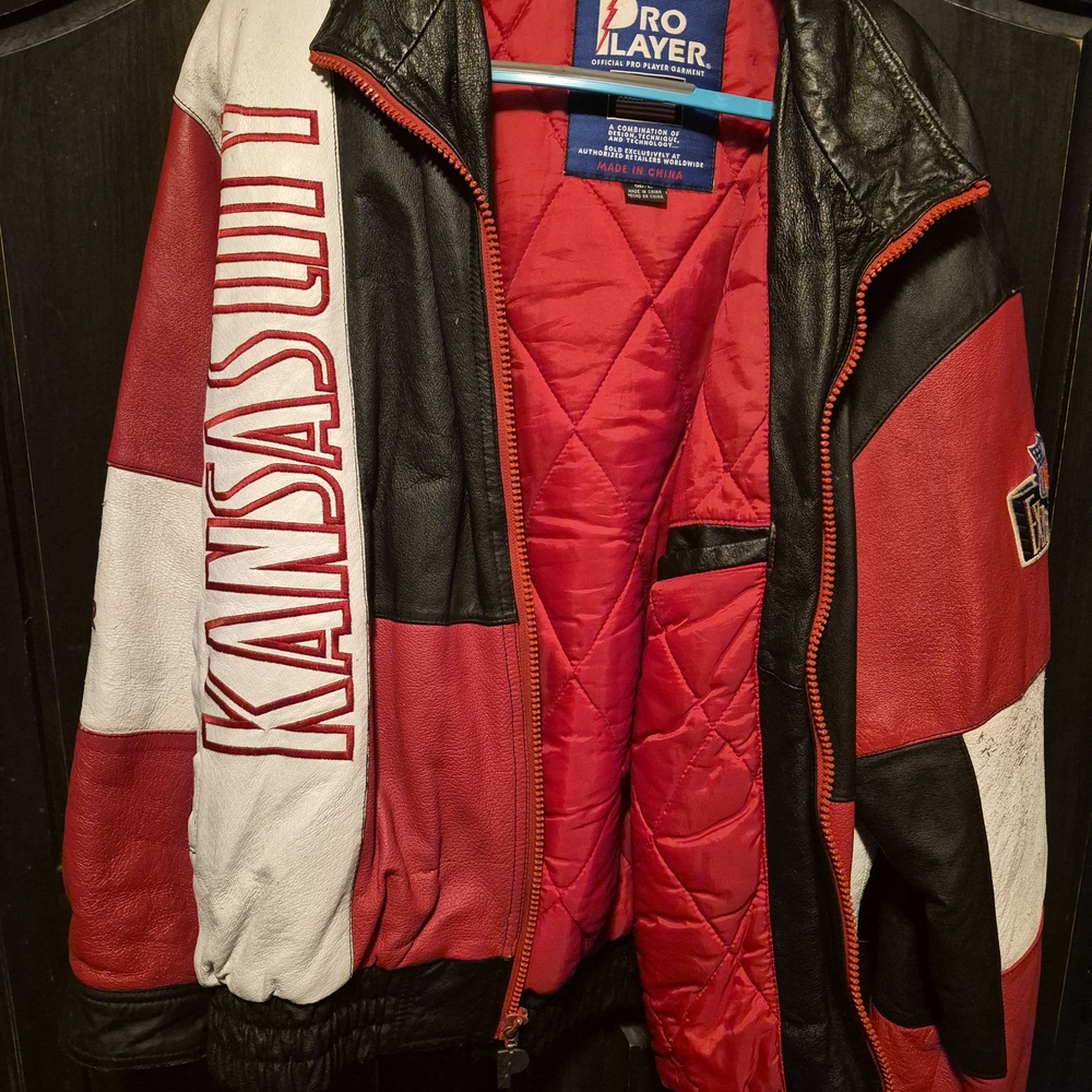 Pro Player Kansas City Chiefs Men's Leather Jacket Size Large
